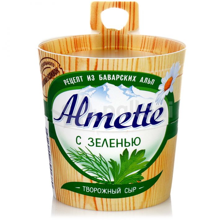 Сыр Альметте творожный сливочный с зеленью 60% 150г