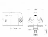 Вентильный смеситель для раковины ZeegreS Z.MODENA схема 2
