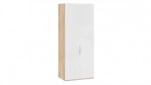 Шкаф для одежды с 2 глухими дверями «Эмбер» (Яблоня Беллуно/Белый глянец)
