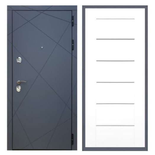 Дверь входная металлическая Армада H13 Силк Титан Сити Белый Ясень