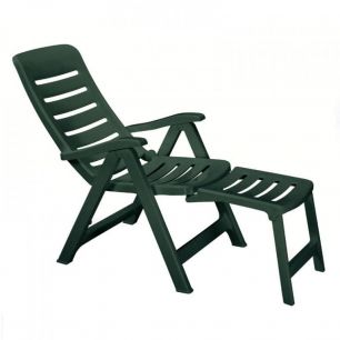 Шезлонг-лежак пластиковый SCAB GIARDINO Quintilla with Extension Armchair зеленый