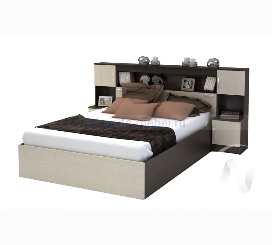 Бася Кровать с закроватным модулем ЛДСП