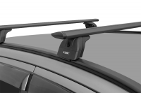 Багажник на крышу Volvo XC60 2008-2017, Lux, черные крыловидные дуги на интегрированные рейлинги