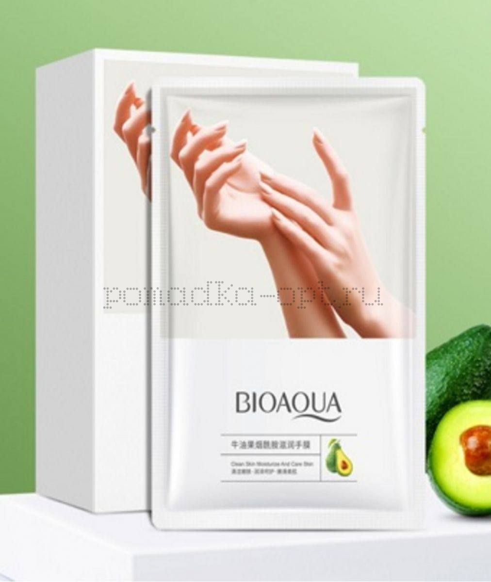 Маски-перчатки для питания и смягчения кожи рук с экстрактом авокадо и маслом ши от «BIOAQUA»
