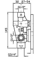 Встраиваемая часть смесителя Zucchetti для ванны и душа R99653 схема 1