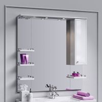 Зеркало-шкаф с подсветкой Aqwella Барселона  100х108 схема 1