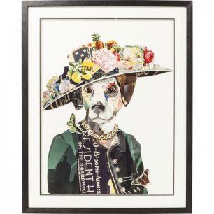 Картина в рамке Lady Dog, коллекция "Леди-собака" 72*90*4, Бумага, Стекло, Полистирол, Мультиколор