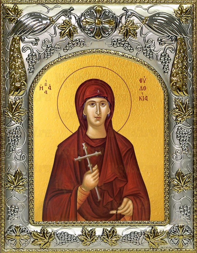 Икона Евдокия Илиопольская преподобномученица (14х18)