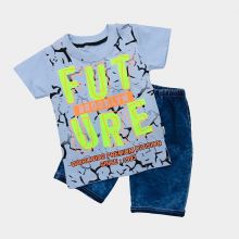 Костюм для мальчика akira футболка и шорты джинсовые | 02465