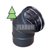 Колено угол 135° Ferrum 0.8 мм; Эмаль черная 600° Диаметр: 115-150 мм