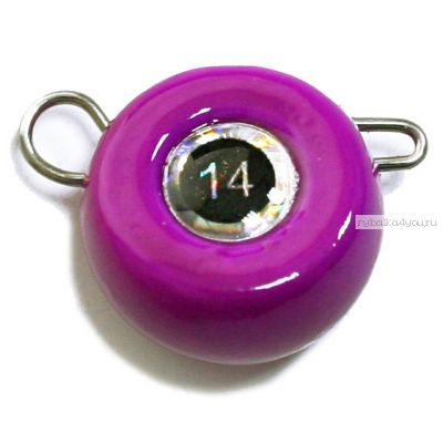 Груз крашеный Мормыш разборная чебурашка Таблетка 8 гр / 10 шт. в упаковке / цвет: 06 фиолетовый