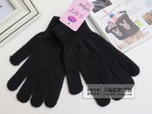 Женские зимние перчатки шерстяные черные