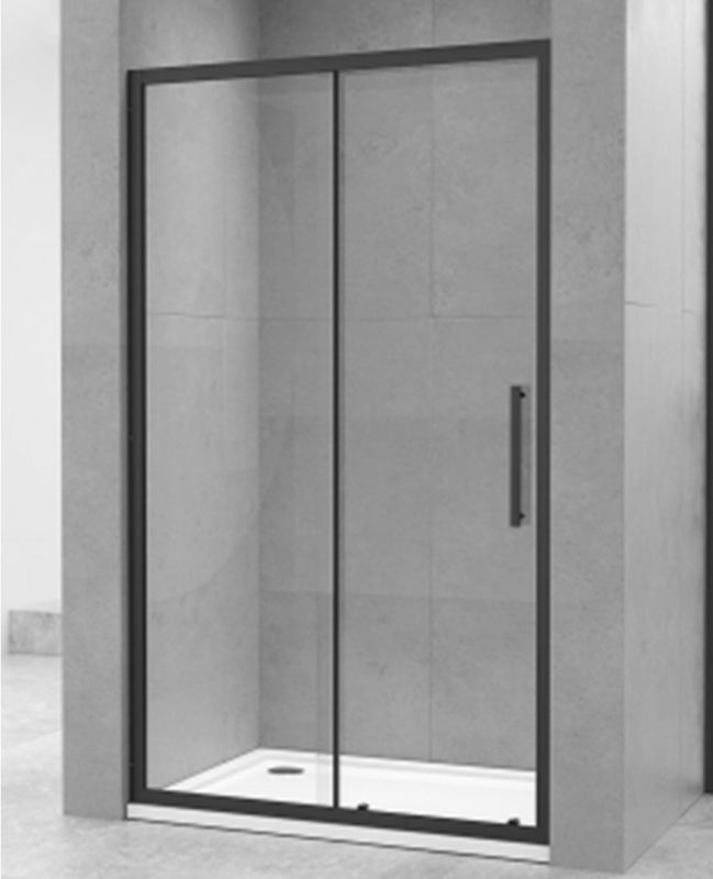 Душевая дверь Oporto Shower 8007-1B 100x190 см раздвижная, стекло прозрачное 6 мм