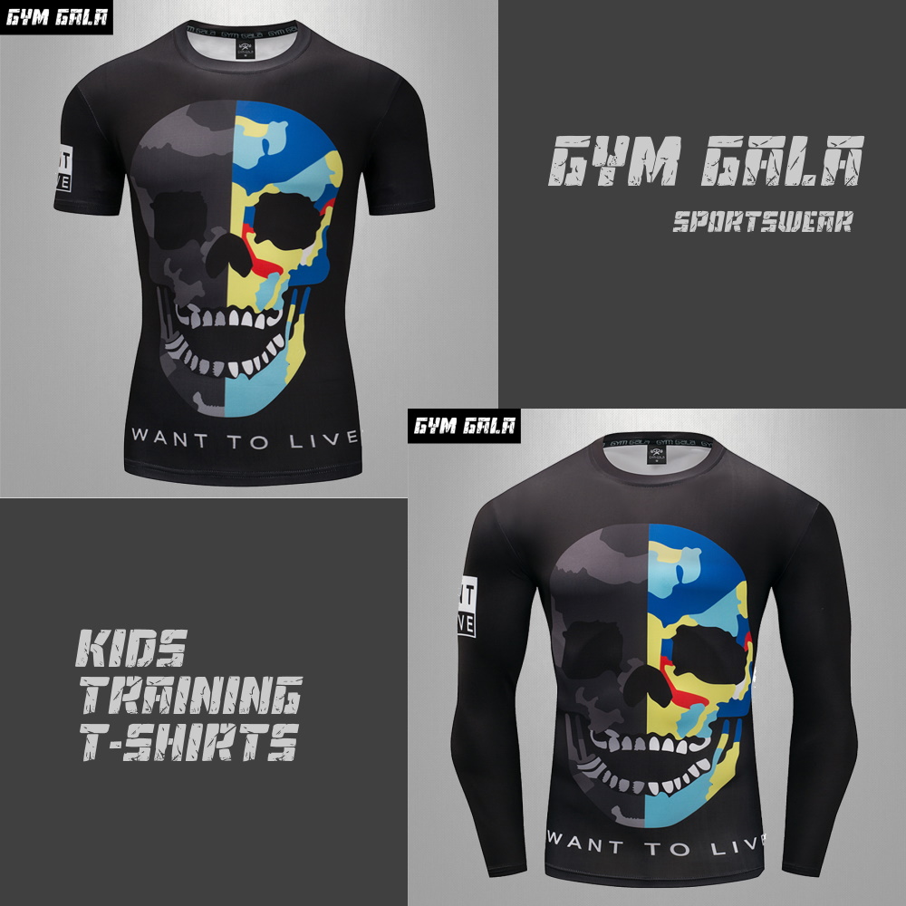 Детский рашгард GymGala Scull - Black