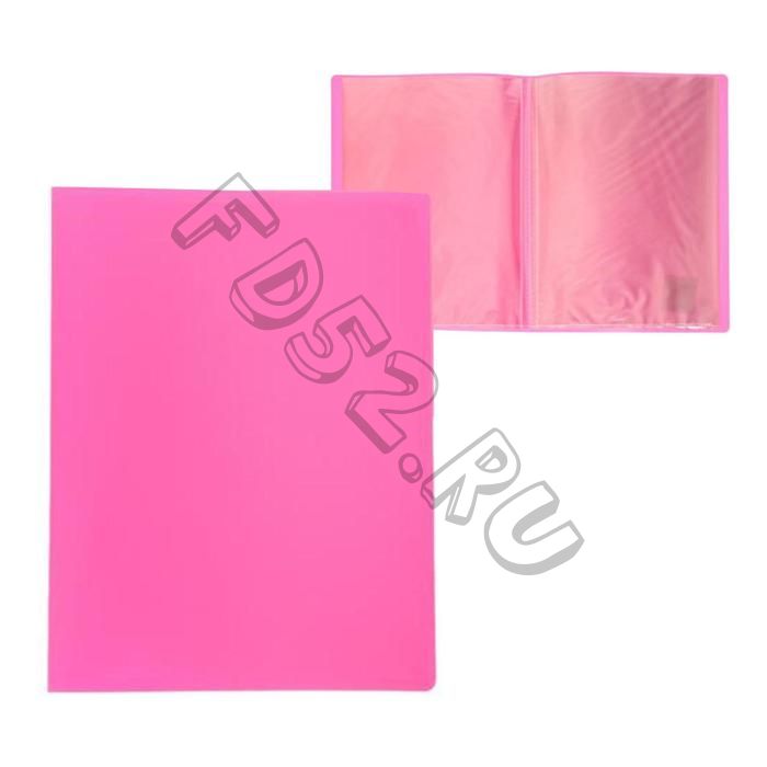 Папка с 30 вкладышами А4, 500 мкм, Calligrata, 15 мм, розовая