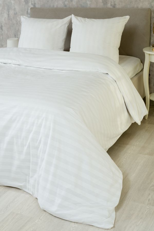 Поплин 2-х спальный с евро [белый] Отель постельное белье
