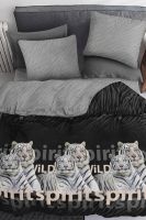 Поплин семейный [черно-белый] Павлайн Sweet Sleep Тигр постельное белье