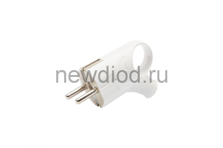 Вилка угловая с кольцом с/з PROconnect, 16А, белая