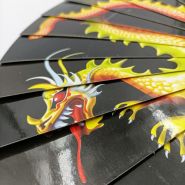 #НЕНОВЫЙ Веер картонный с драконами (меняющий цвет)