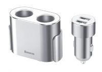 Автомобильное зарядное устройство Baseus One to Two Cigarette Lighter (CRDYQ-0S) Серебристый