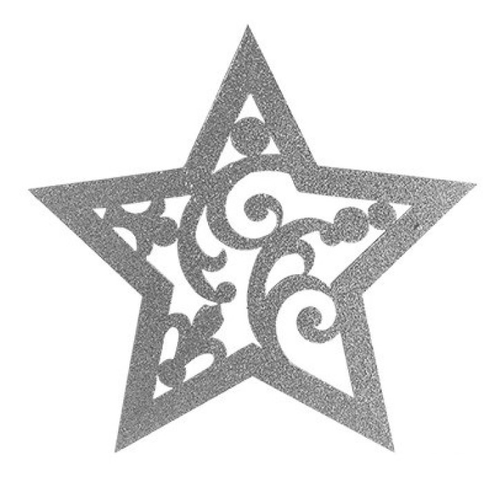Украшение "Звезда рождественская", цвет серебро