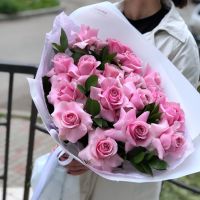 Розовые wow-розы (15 штук)