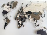 карта мира из дерева на стену