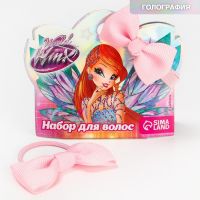 Набор для волос резинка и заколка "Бантик", МИКС, WINX, 2 шт