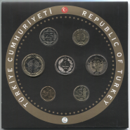 Турция Набор 1, 5,10, 25, 50 куруш + 1 лира 2020 год + серебряный жетон UNC