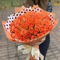 51 оранжевая роза 40см