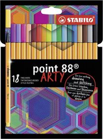 Ручка капиллярная Stabilo 88 18цв.ARTY картон 8818/1-20