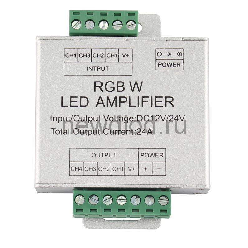 Усилитель RGBW МУЛЬТИКОЛОР 12/24V 24А 288/576W Oreol