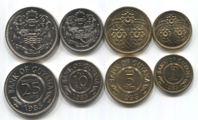 Гайана Набор 4 монеты UNC