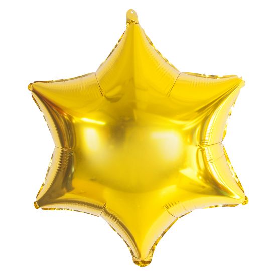 Звезда шестиконечная золотая шар фольгированный с гелием