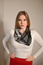 Шотландский сияющий шарф-снуд "Шелковый бархат " расцветка Серебряный Tartan Silk Velvet Silver, плотность 4
