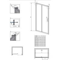 Хромированная душевая дверь Radaway Premium Plus DWJ схема 2