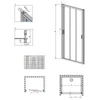 Трехсекционная раздвижная дверь Radaway Evo DW для душевого уголка схема 2