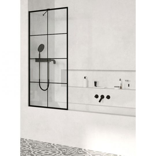Изображение Фиксированная шторка на ванну Radaway Modo Black PNJ II Factory с черным профилем-решеткой