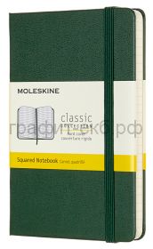 Книжка зап.Moleskine Pocket Classic клетка зеленая MM712К1