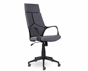 Кресло офисное / IQ / (black plastic grey) черный пластик / графит ткань