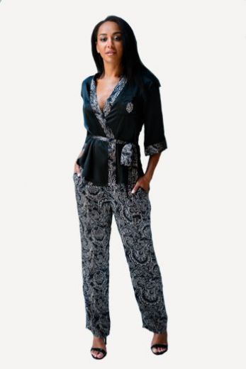 Пижама женская MIA-MIA Vanda 15188, черный, 100% шелк