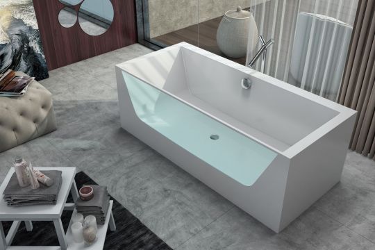 Отдельностоящая ванна Kolpa San Copelia Light FS (Копелиа Лайт ФС) 180x80 со стеклянной стенкой ФОТО