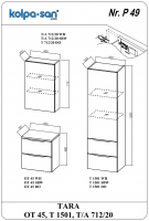 Вертикальный малый шкаф Kolpa San TARA (Тара) 45х71 схема 2