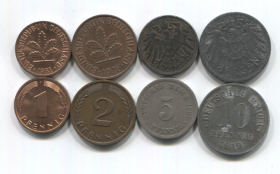 Германия Набор 4 монеты XF-VF