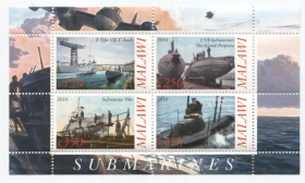 Блок марок Малави 2010 Субмарины