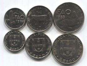 Набор 3  монеты Португалия 1983