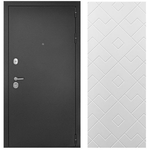 Металлическая Входная Дверь Дверной континент Рубикон-дизайн Тиффани софт белый