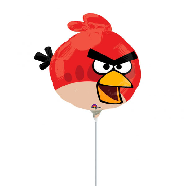 Angry Birds красная птица шар фольгированный на палочке