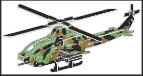 3D пазл, бумажный конструктор из картона вертолет AH-1Z Аэрокобра 31 см