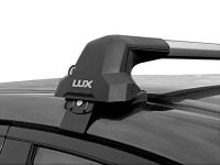 Багажник на крышу Kia Soul (2019-..., без рейлингов), Lux City (без выступов), с замком, серебристые крыловидные дуги